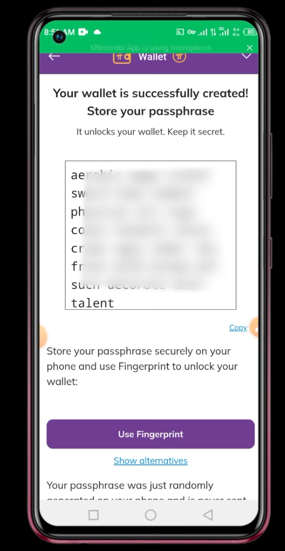  recover pi wallet passphrase 