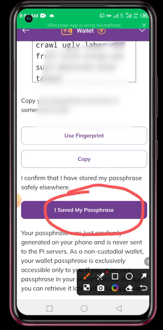  recover pi wallet passphrase 