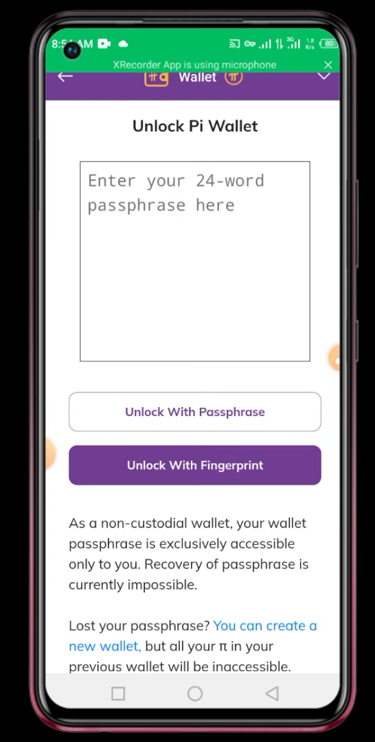  recover pi wallet passphrase 